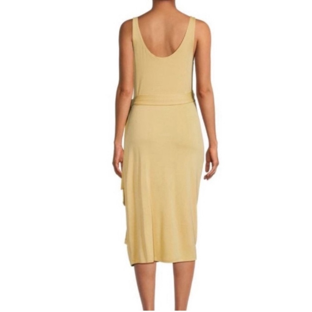 Vince Mustard Sleeveless Side-Knot Midi Dress - Picture 2 of 3